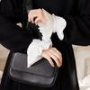 Мягкий воротник-листок лотоса в французском стиле, рюшами, искусственный, для женщин, ретро, съемный, с пуговицей-принцессой, хлопковые плиссированные манжеты-обманки, свитера и