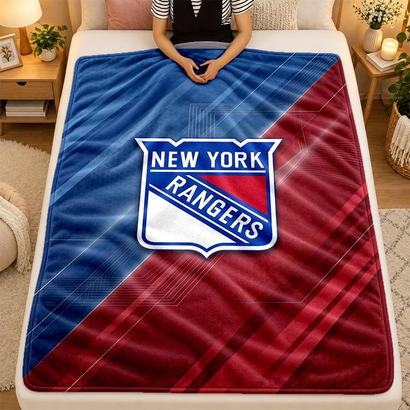 Flannel BlanketNew York Rangers Warm Soft Throw Blanket for Indoor Sofa Bed Living Room Use