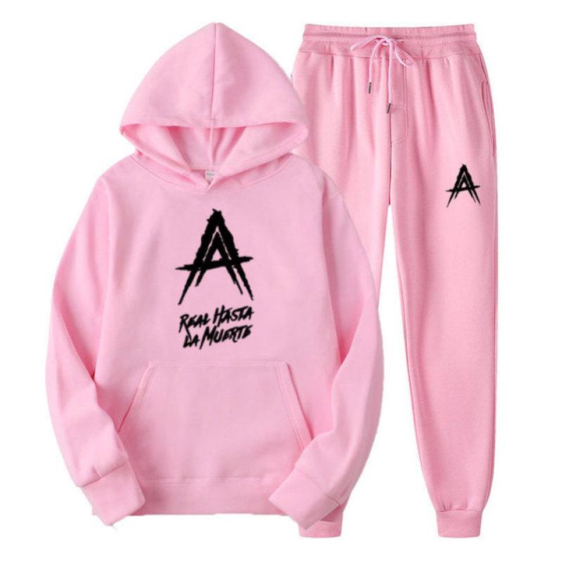 Мужской спортивный костюм Anuel AA Album Real Hasta La Muerte, повседневный комплект из 2 предметов, толстовка, спортивные штаны с капюшоном, комплект верхней одежды, женская одежда