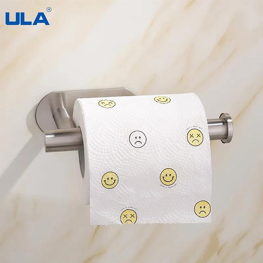 ULA Держатель для туалетной бумаги из нержавеющей стали, черный кухонный держатель в форме башни без перфорации, самоклеящаяся настенная вешалка для полотенец