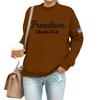 Women's Casual Fashion Round Neck Long Sleeve  Printed Sweatshirt