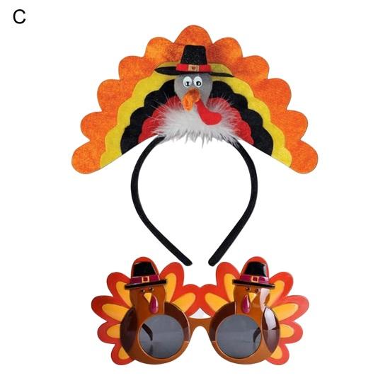 Аксессуар для костюма на День благодарения, плюшевая шапка в виде индейки, головной убор, повязка на голову в виде куриного глаза и ножки для новогодней вечеринки