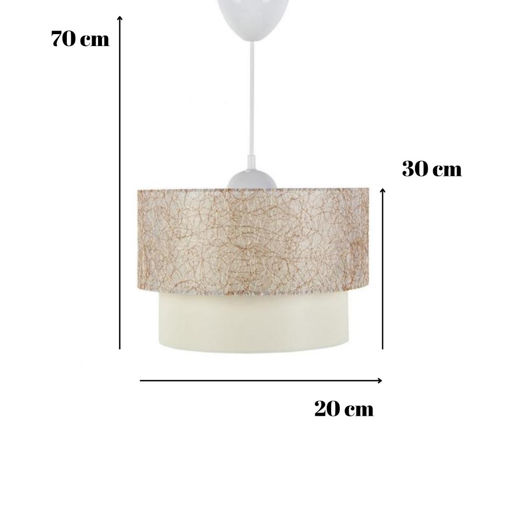 Золотая веревочная люстра с одним подвесом и 2 золотыми абажурами для спальни 