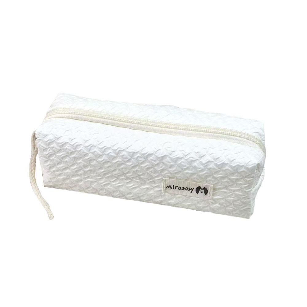 Zipper Closure Zipper Pouch Textured Surface Pencil Case High Quality Makeup Bag Makeup Storage