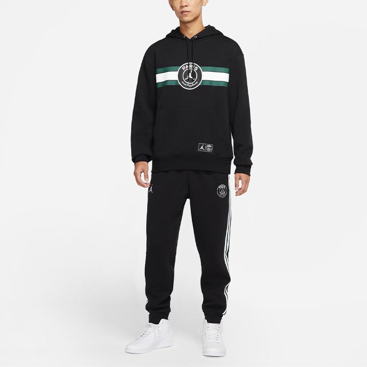 Jordan Сплошной цветной пуловер с капюшоном и длинными рукавами, мужские топы, черный DJ3929-010