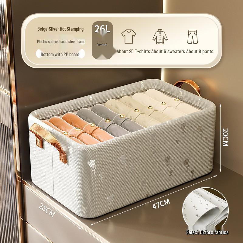 Foldable Fabric Clothes Storage Box with Steel Frame