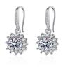 New Women Earring Pendant 925 Silver Sun Flower Ear Hook Studs Micro-inlaid Zircon A Pair Piercing Hoops Earring Jewelry Gift