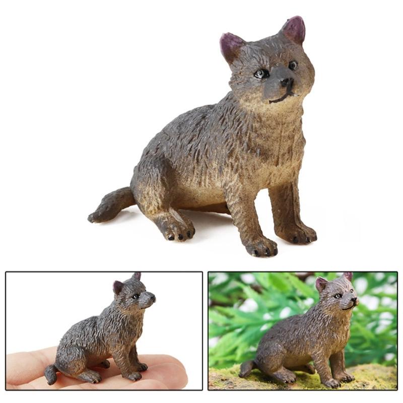 Фигурки волков Набор из 4 шт. Реалистичные фигурки животных для ландшафтных украшений Развивающая игрушка Подарок на день рождения