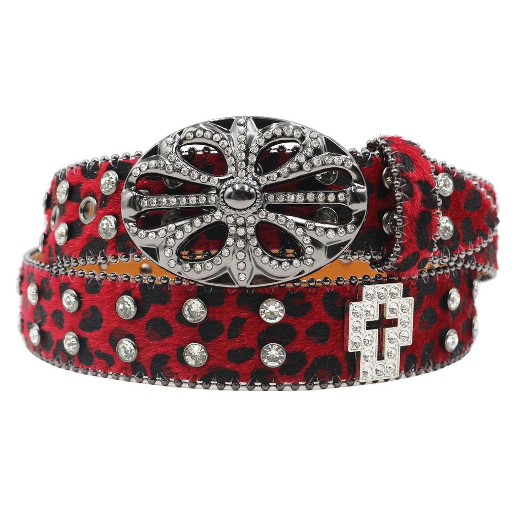 New Gothic Leopard Print Plush Belt Spring and Summer Retro Evergrande Shibuya Hot Girl American Wide Belt