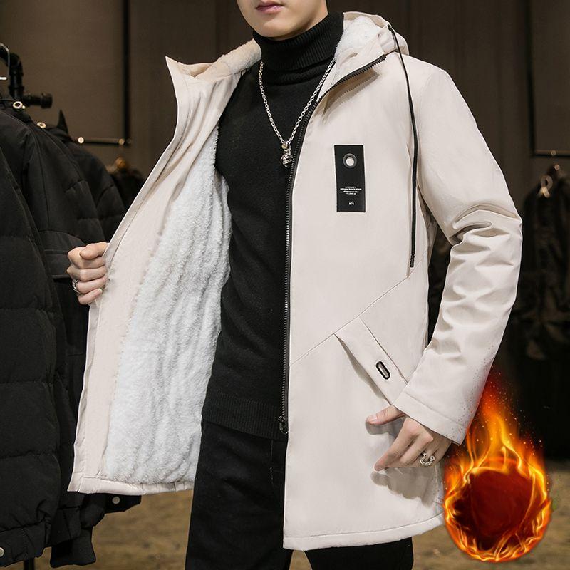 Осенне-зимний модный тренд, однотонное флисовое пальто большого размера для мужчин, повседневное свободное толстое теплое пальто большого размера