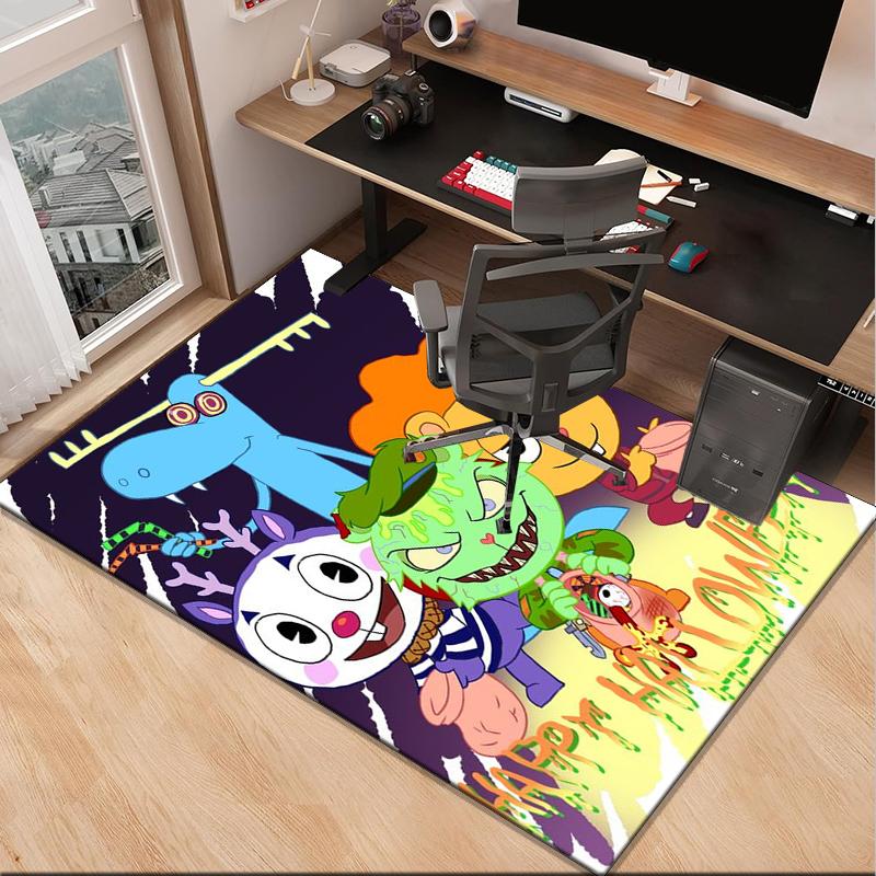 Happy Tree Friends Anniversary Office Rug Chair Mat, Game Carpet, Suitable for Front Door, Bedroom, Living Room, Desk, Holiday Gift