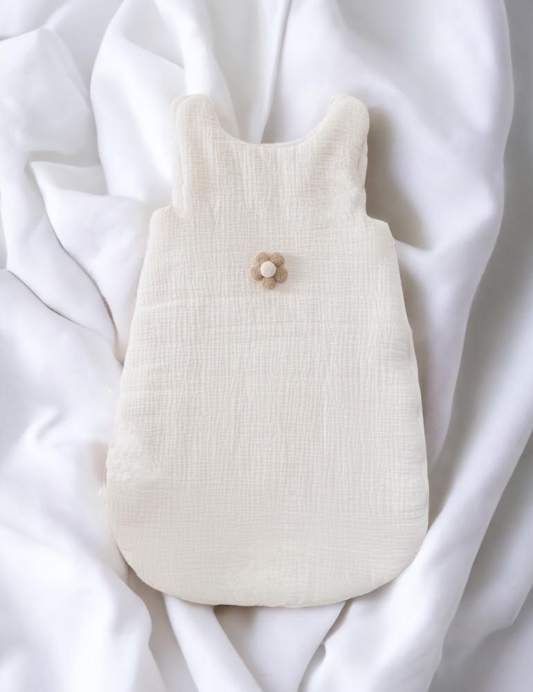 Insulated muslin sleeping bag for babies (latte daisy)