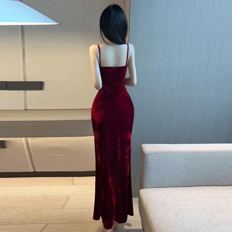 Женское чистое желание сексуальное узкое вечернее платье с высоким разрезом платье