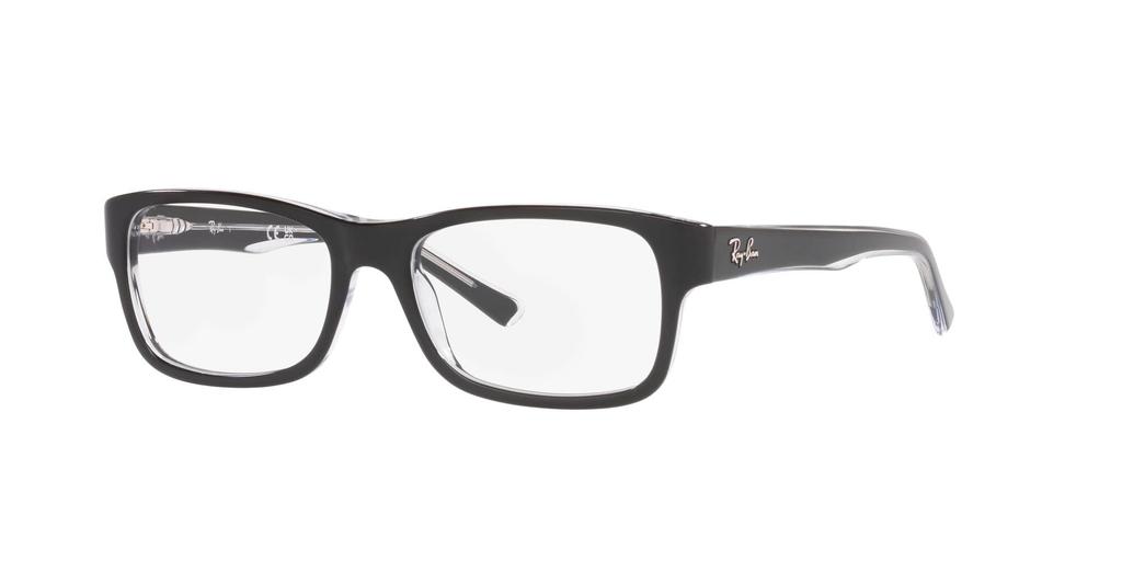 Prescription Eyewear Frames RX5268 2034 BLACK ON TRANSPARENT 52 [Ray-Ban]