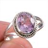Natural Pink Amethyst Gemstone Handmade 925 Solid Silver Jewelry Ring S.8.5 J9j72