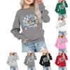 Kids' Fashion Loose-Fit Casual Long-Sleeve Christmas Print Oversized Crewneck Sweatshirt