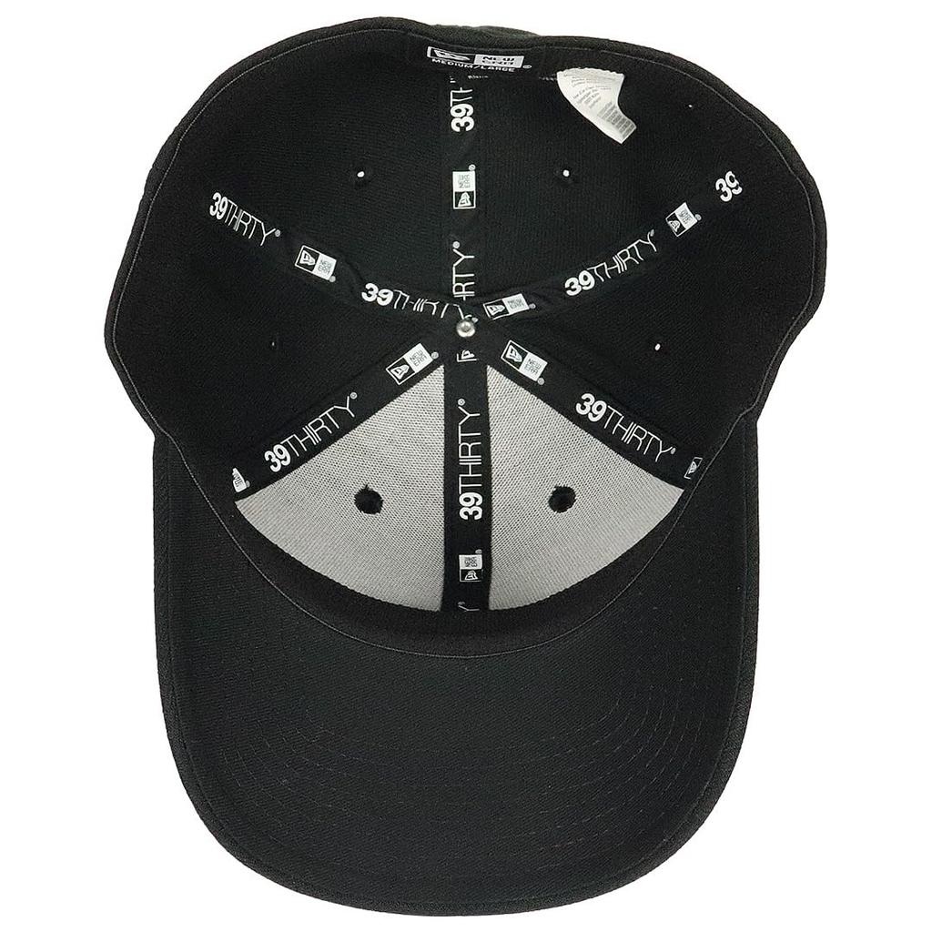[New Era] Кепка для мужчин и женщин, NewEra 39THIRTY, Однотонная, Шляпа, Бейсболка, Стрейч, Эластичная, Логотип сбоку, Логотип-флаг, Бренд, SM, Черная, [Б/у]