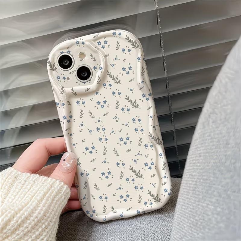 Милый Цветочный Листья Волна Чехол для Телефона для IPhone 17 16 15 11 12 13 14 Pro Max для fPhone 14 15 16 Plus 16e 17e Ударопрочный Чехол
