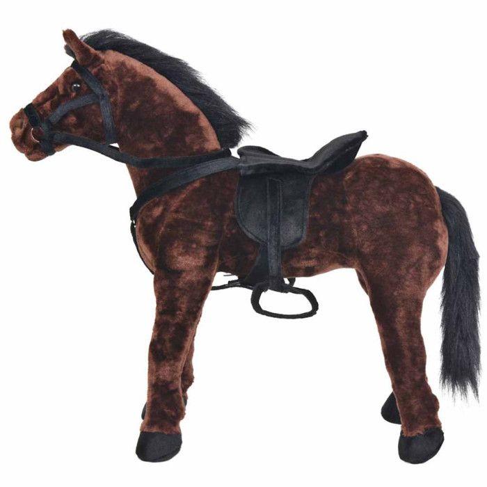 VidaXL Plush Toy Horse Dark Brown XXL 91327
