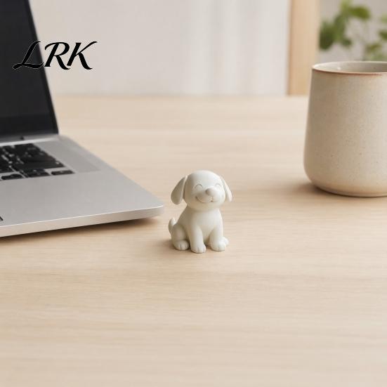 Миниатюрная статуэтка щенка, Фигурка собаки, Милая 3D-печатная скульптура, Маленькая улыбающаяся фигурка животного на стол для гостиной, Декор, Подарки