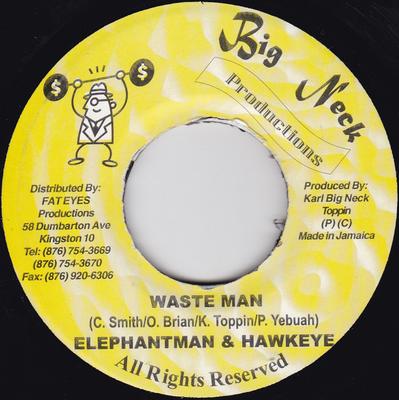 7-дюймовая пластинка ELEPHANT MAN / HAWKEYE & MR. CHICKE - Мусорщик / Большая Жизнь НЕТ Большая Шея Продукт 2004 Ямайка Регги, Ска и Даб Б/У