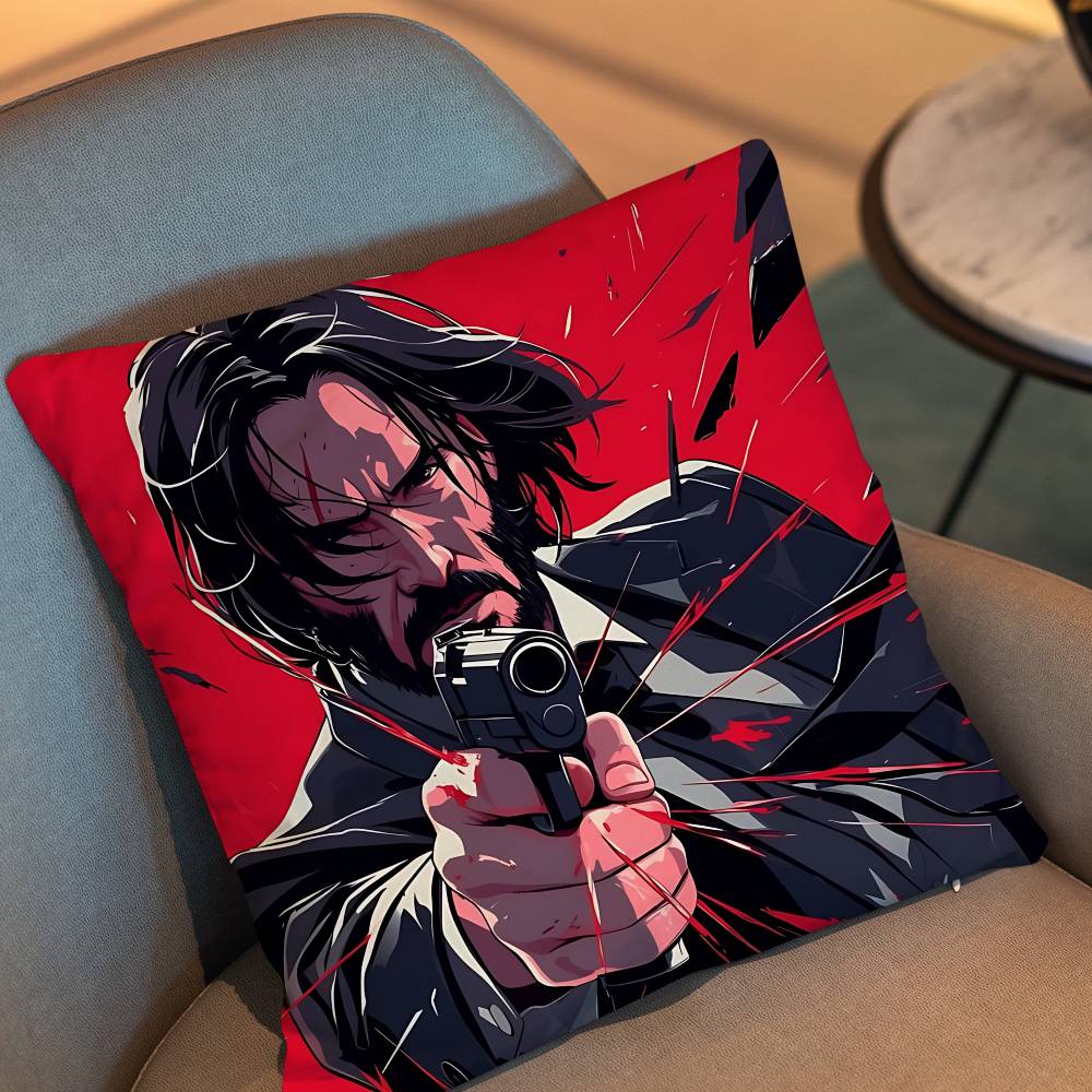 Game Assassin John Wick Pillow Cover Living Room Sofa Cushion Cover Bedroom Room Bed Pillow Cover Home Decoration