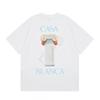 Casablanca Print Loose Fit Unisex Short Sleeve T-Shirt Streetwear Casual Cotton Tee