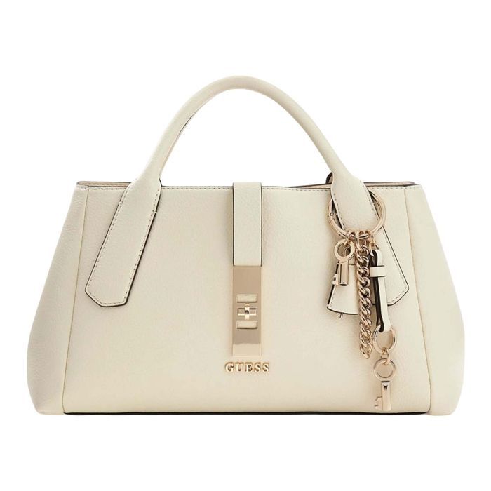 GUESS Sac à main crème pour femme - Brooke High Society Satchel Cream White 330417