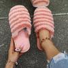 Women's Autumn and Winter New Slippers, Flat-bottomed Baotou, Color Matching Large Size Slippers, Home Shoes, Indoor and Outdoor