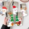 Прозрачный чехол для Samsung Galaxy S22 S20 FE S21 Plus S10 Lite S9 S8 S10e Note 20 Ultra 10 Lite 9 8, чехол для телефона «Снеговик», Рождество