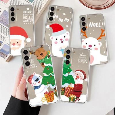 Прозрачный чехол для Samsung Galaxy S22 S20 FE S21 Plus S10 Lite S9 S8 S10e Note 20 Ultra 10 Lite 9 8, чехол для телефона «Снеговик», Рождество