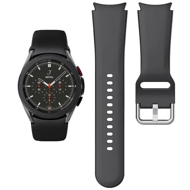 Силиконовый ремешок 20 мм для Samsung Galaxy Watch 7/6/5/4 40 мм 44 мм Pro 45 мм Браслет Ремень Galaxy Watch 6 4 Classic 47 мм 46 мм Correa