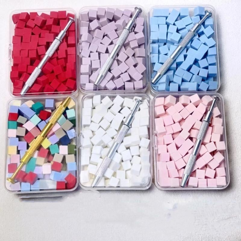 100 шт./коробка Градиентная губка-кисть с инструментами для нейл-арта, кисть для гель-лака, пудра с блестками, аксессуар для маникюра