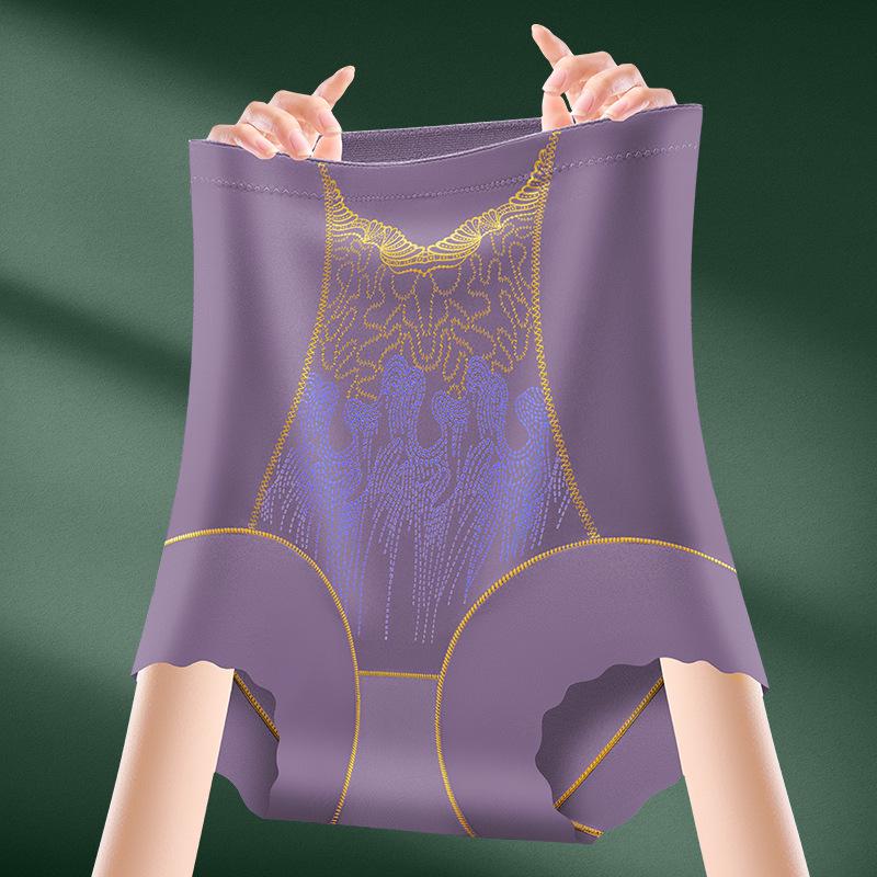 Изысканное женское бесшовное моделирующее белье с высокой талией, контролем живота и вышивкой