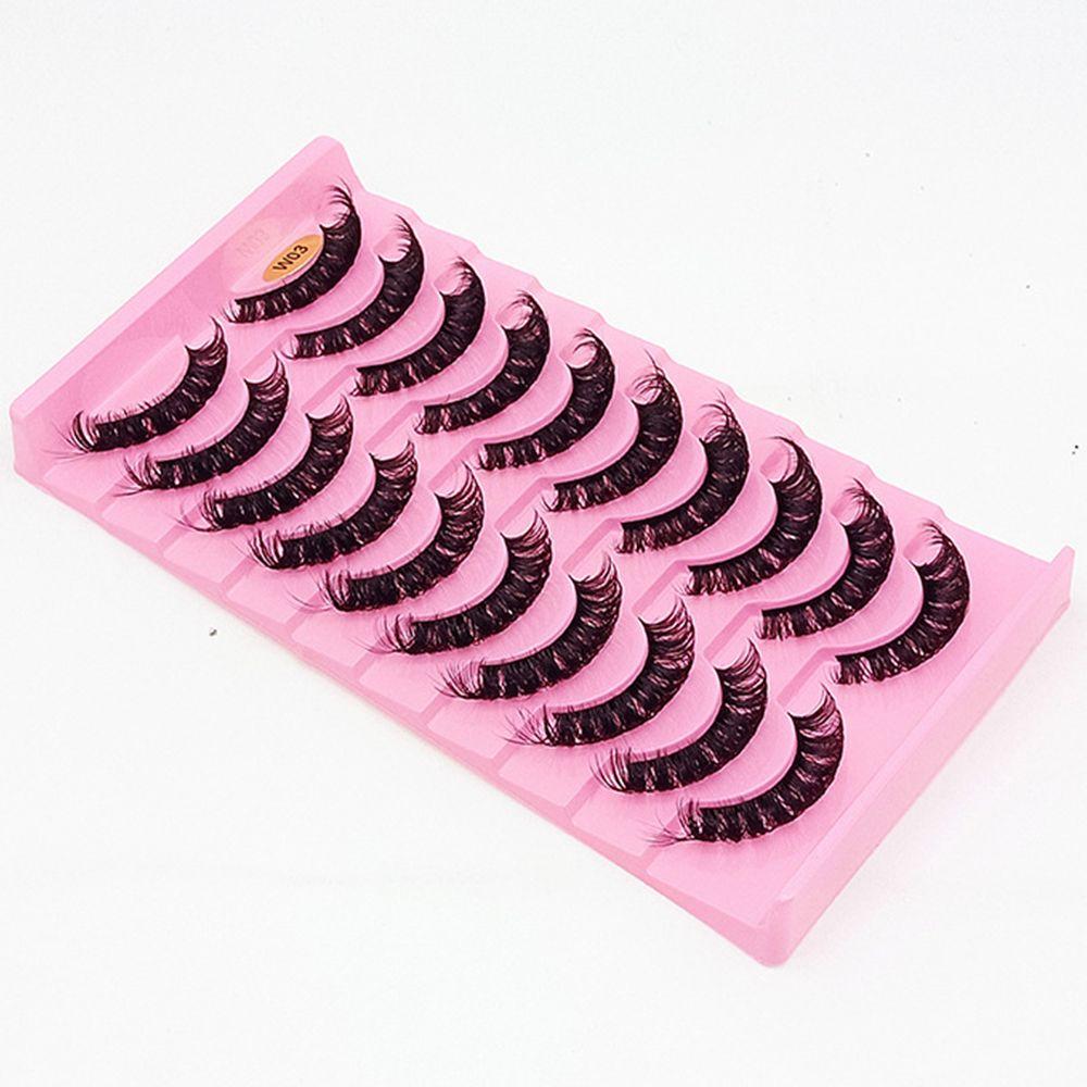 10 Pairs Eye Lashes Natural Long Wispy Volume DD Curl False Eyelashes Russia Volume Faux Mink