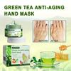 Jaysuing mascarilla de mano de té verde, crema antiarrugas, hidratante, blanqueadora, reparación, película exfoliante de callos