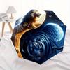 Yin Yang Snow Leopard Automatic Folding Umbrella Compact Lightweight Retractable Design For Outdoor Travel Accessoriest38