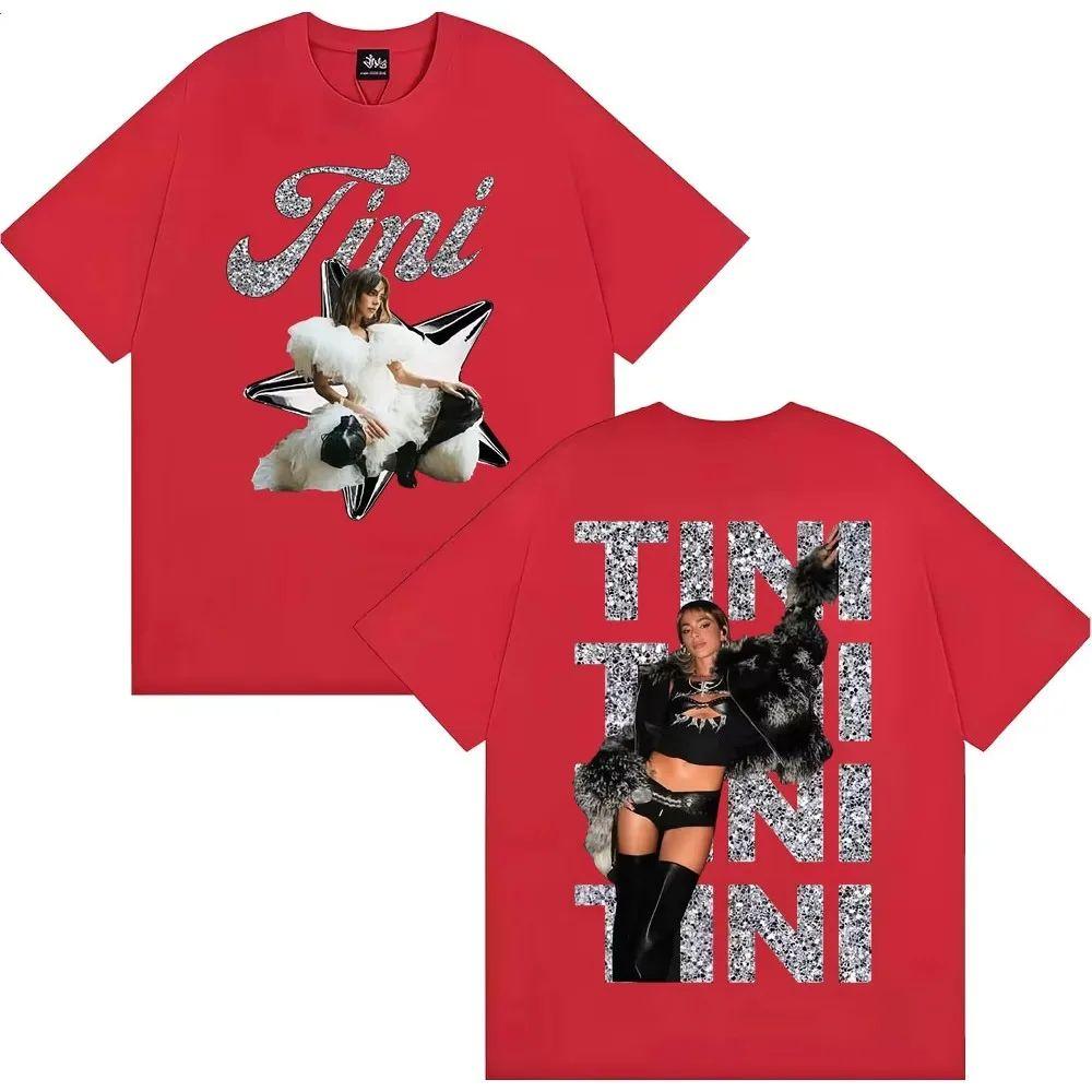 Hip Hop T Shirt Singer Tini Stoessel Album Double Sided Print Tops Fashion Aesthetic Vintage Tshirt Cotton Oversized Tshirts