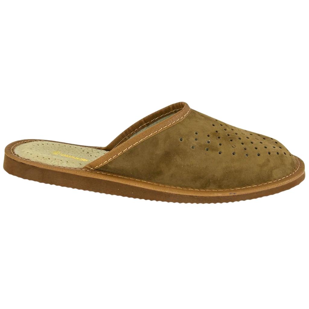 Comfortable men's leather slippers Leather house slippers 41