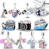 Новинка Медный Шарм Самолет Камера Чемодан Любовь Путешествия Жизнь DIY Бусины Подходят для Оригинального Браслета-Шарма Ювелирные Изделия DIY
