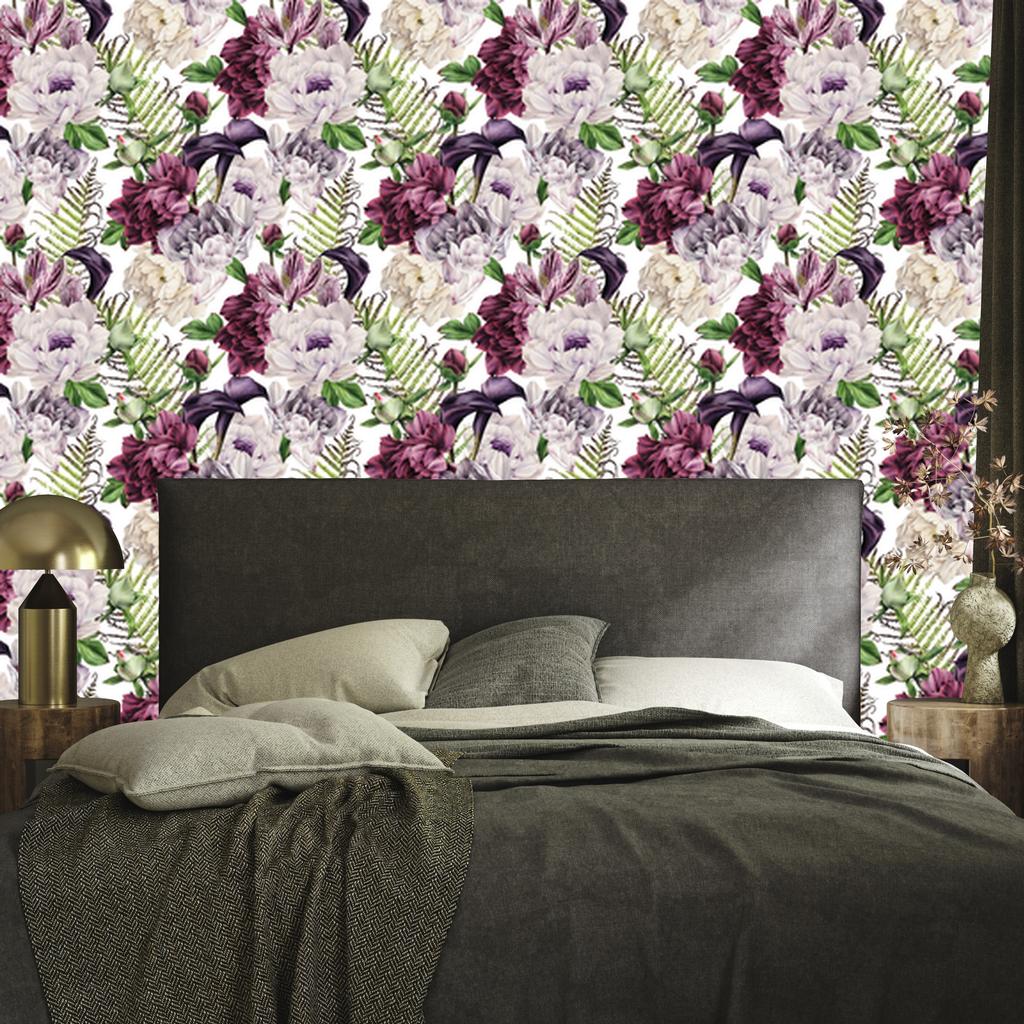 Wallpaper Flowers pattern peonies watercolor for living room and bedroom 50x1000