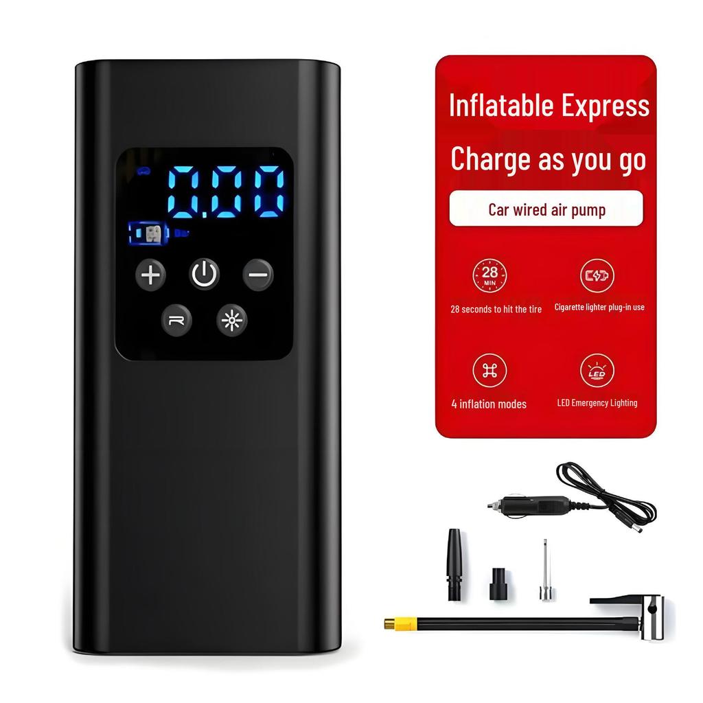 Compact Wireless Electric Tire Inflator & Air Pump with Handheld Feature