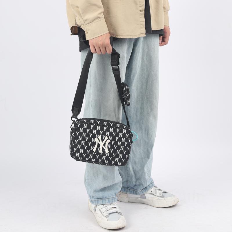 New MLB Monogram Collection Polyester Combo Bag, Camera Bag, Crossbody Bag, Shoulder Bag Unisex Black 3ACRM012N-50BKS