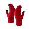 Cute Student Gloves with Winter Velvet Windproof and Cold Proof Cycling Knitted Touch Screen Warm Gloves for Women In Autumn and Winter