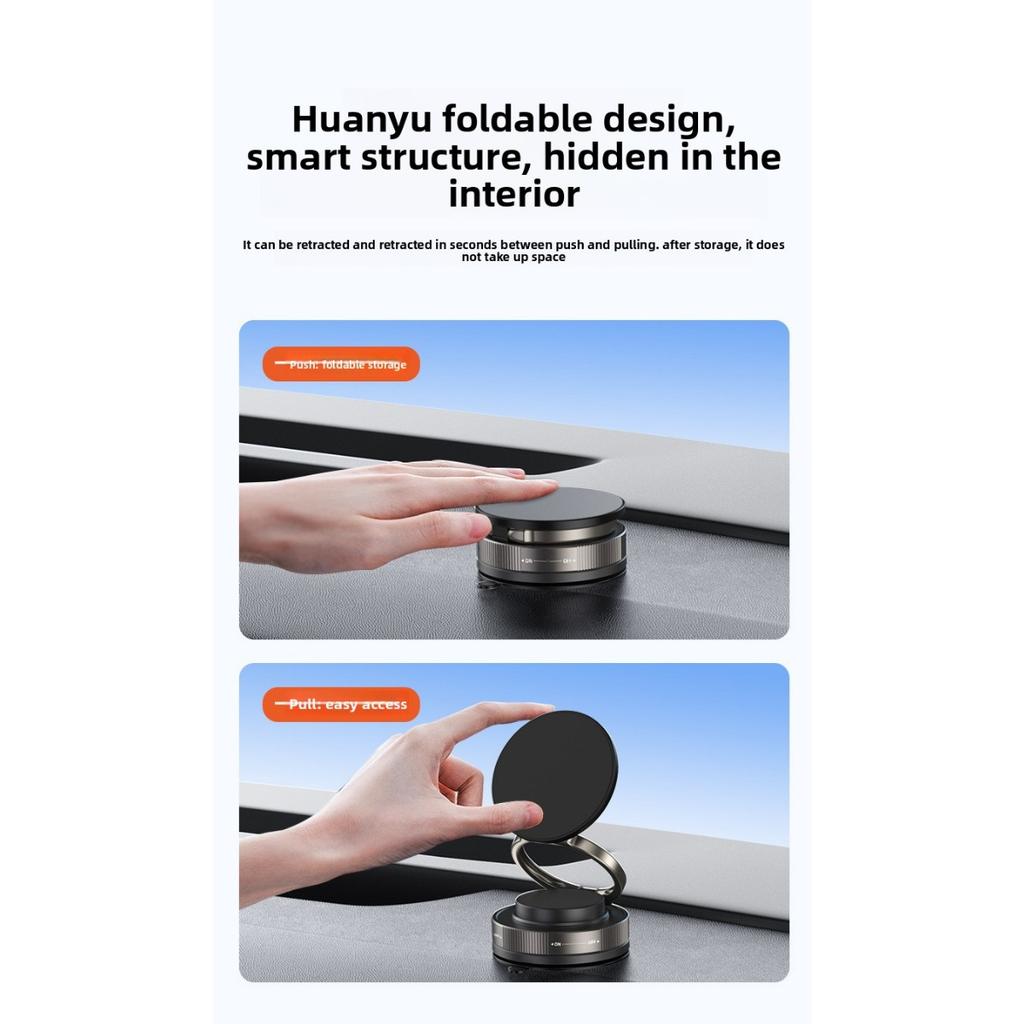 Вакуумный магнитный держатель для телефона, Складной и регулируемый магнитный держатель для телефона с управлением одной рукой, Вращение на 360°, Подходит для автомобилей