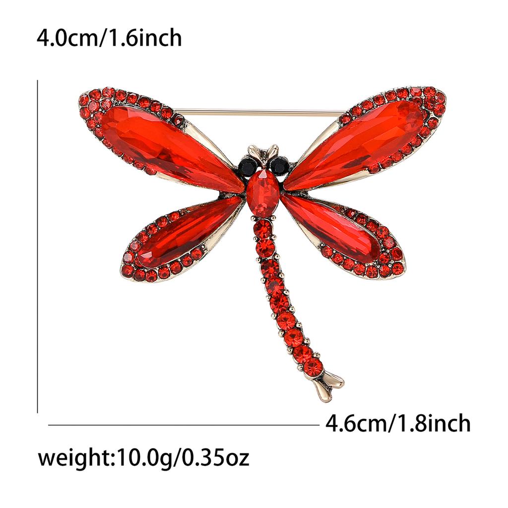 Versatile Alloy Glass Dragonfly Brooch Exquisite Versatile Ladies Suit Coat Corsage Ornament Pin