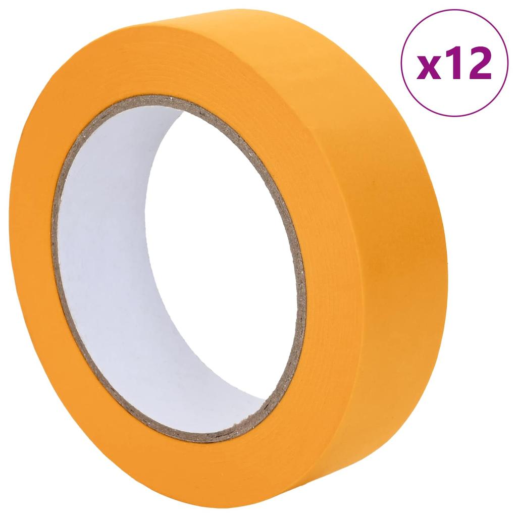 Painter s Masking Tape 12 pcs Yellow 25 mm x 50 m Paper