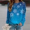 Fall Autumn Women'S Fashion O Neck Long Sleeve T-Shirt Loose Clothes Snowflake Print T Shirt