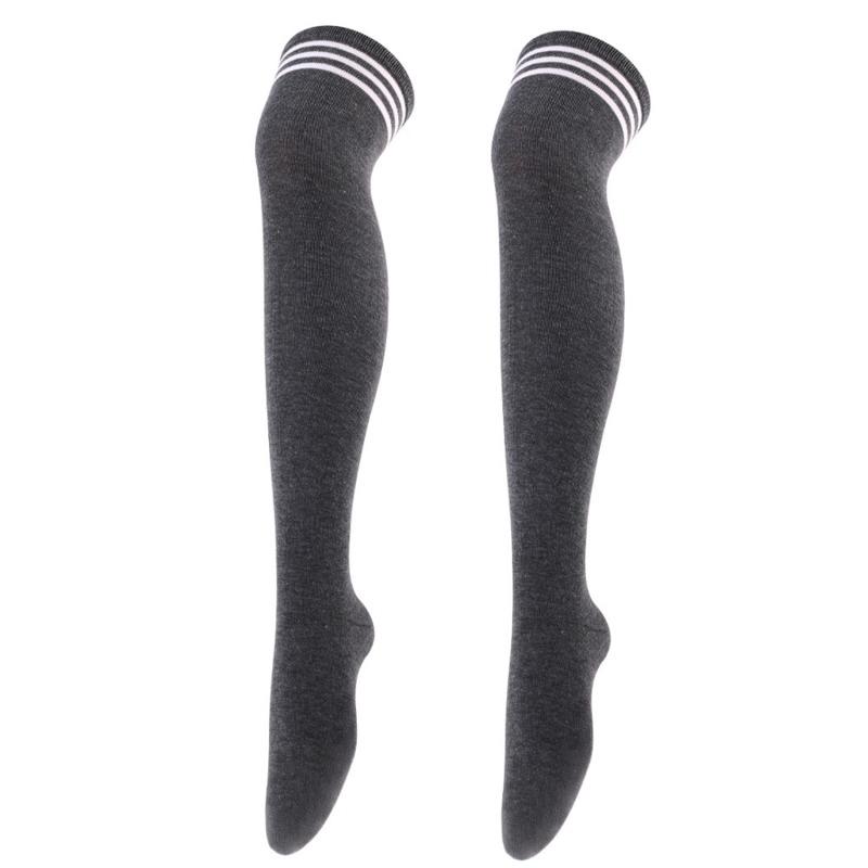 Women Over Knee Thigh High Socks Academic Style Solid Corlor Long Socks Over The Knee Stockings For Ladies Girls