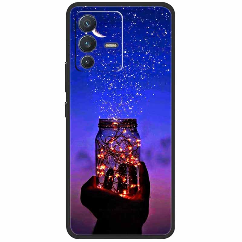 Для vivo V23 5G Чехол V2130 Силиконовый Милый Космический ТПУ Черные Оболочки для Vivo V23 Pro Чехол Бампер V2132 для vivoV23 V 23 V23Pro Сумка